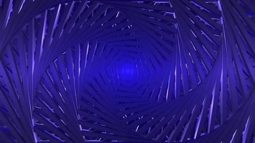 Abstract Blue Hexagon Tunnel Rotating Loop Background