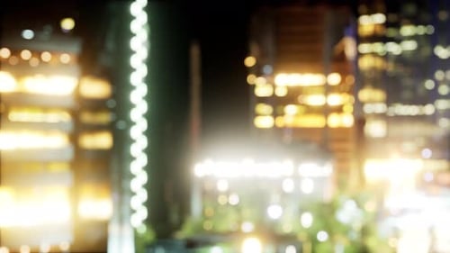 Moving Abstract City Lights Bokeh Background
