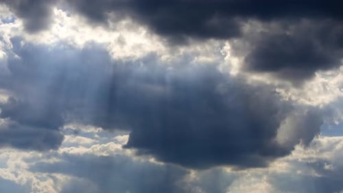 Cumulus Clouds Against the Blue Sky