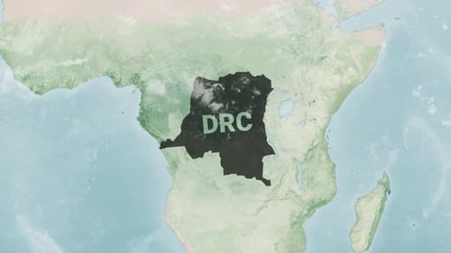 Earth Globe Zoom to DRC Country Map Animation