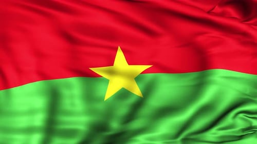 Burkina Faso National Flag Waving Loop Animation