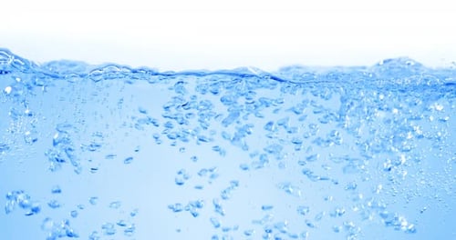 Many Bubbles in Water Close Up Abstract Water Wave with Bubbles in Slow Motion