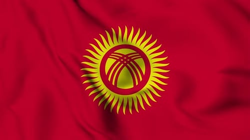 Kyrgyzstan National Flag Waving Seamless Loop Animation