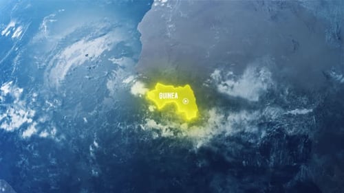 Earh Zoom In Space To Guinea Country Alpha Output