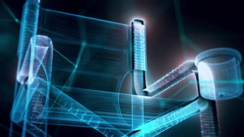 Folding Chair Hologram Close Up 4k