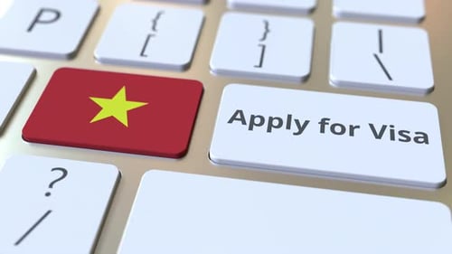 Applying For Vietnam Visa On A Computer Keyboard