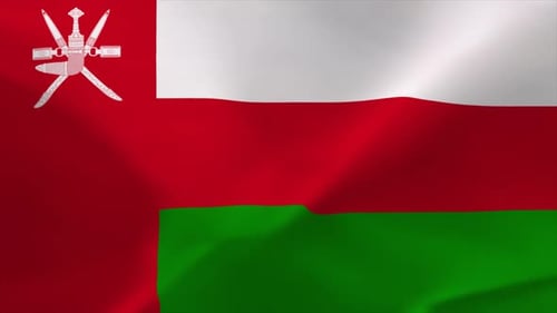 Oman National Flag Waving in Realistic Seamless Loop