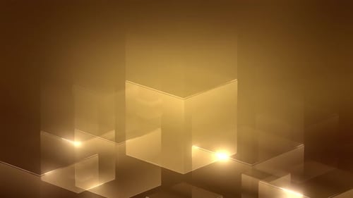 Abstract Golden Geometric Shapes Background Loop
