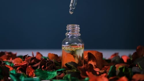 Essential Oil Being Dispensed with Dropper