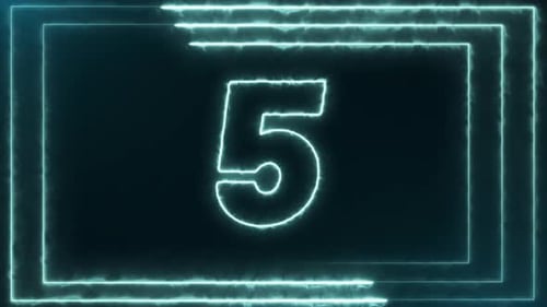 Neon Electric Countdown Timer with Glowing Numbers