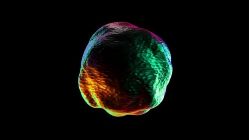 Abstract Metallic Sphere Animation Loop with Colorful Reflections