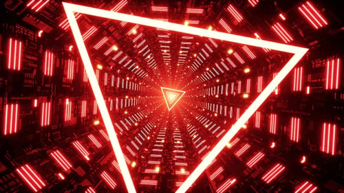 Rotes Dreiecks-Lichttunnel VJ Loop
