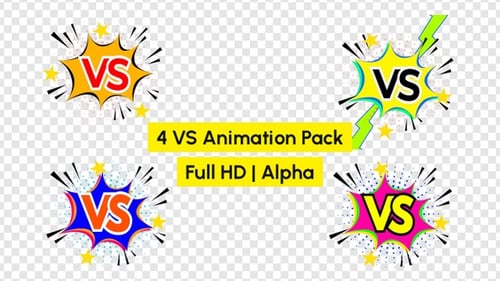Animated VS Text Graphic Pack Comic Book Style
