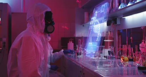 Scientists Conduct Research in a Futuristic Lab