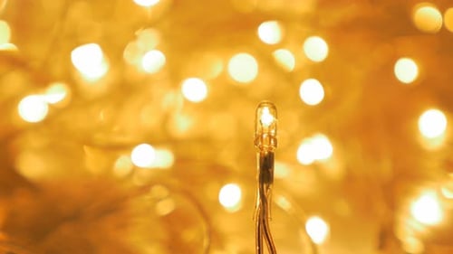 Glowing Christmas Lights with Bokeh Background