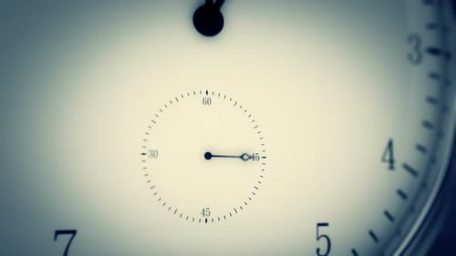 Time-lapse animation of a clock with the fast turning hand of clock. Closeup. HD