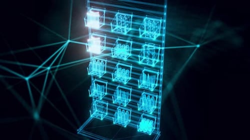 Market Stand Creams Hologram Close Up 4K