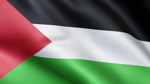 Realistic Palestinian Flag Waving Seamless Animation