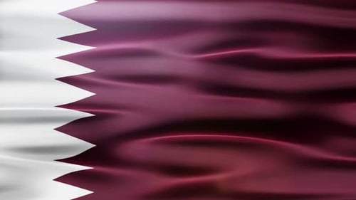 Realistic Waving Qatar National Flag Background Loop