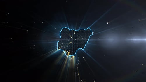 Realistic Earth Night Shining Country Nigeria