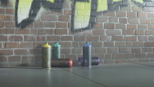Graffiti Logo Reveal on Brick Wall with Spray Paint