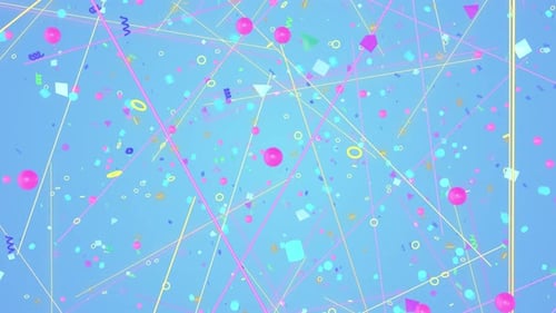 Dynamic Colorful Geometric Shapes and Lines Background Animation