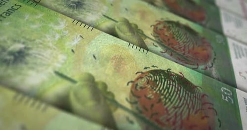 Swiss Franc money banknote surface loop