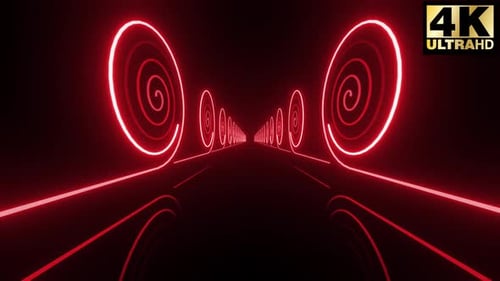 Seamless Neon Spiral Tunnel Loop Background