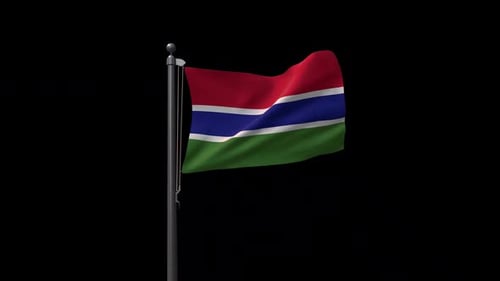 Gambia National Flag Waving Animation