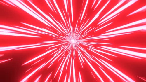 Hyperspace tunnel and big data transmission. Anime Speed Lines red Background