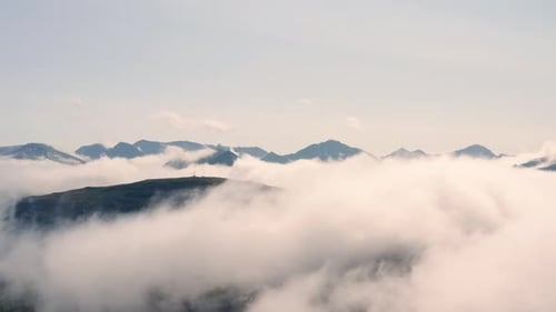 Beautiful Clouds On Mountain Peaks In Westfjords Peninsula, Iceland. - Aerial Shot