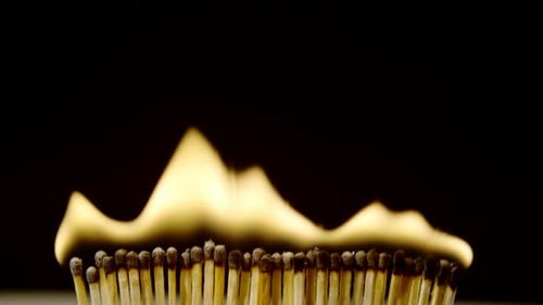 Burning Matches With Black Background
