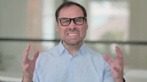 Man Yelling Angrily with Frustration Close Up