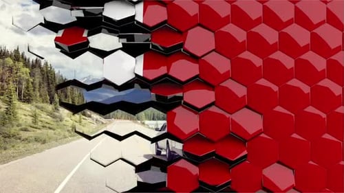 Tonga Flag Hexagon Transition - 4K Resolution