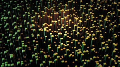 Abstração 3D multicolorida de formas geométricas em movimento