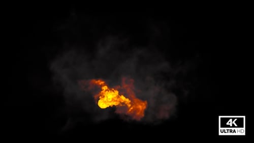 Realistic Fire Burst with Smoke Visual Effect