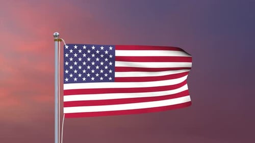 Waving American Flag Patriotic Motion Graphic for National Celebrations
