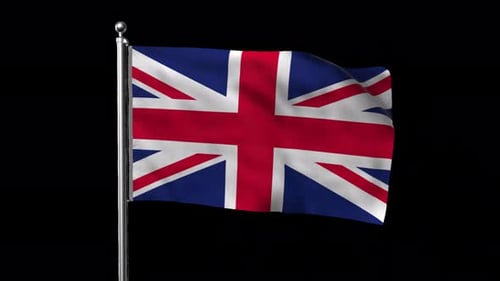 United Kingdom Union Jack Flag Waving Seamless Loop