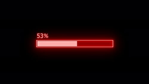 Red Neon Light Loading Bar Animation