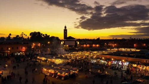 Tourists at Djemaa el Fna square