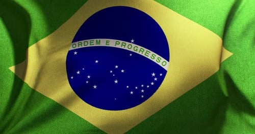Seamlessly Waving Flag of Brazil Loop Animation