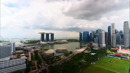 Time lapse of Building in Singapore city