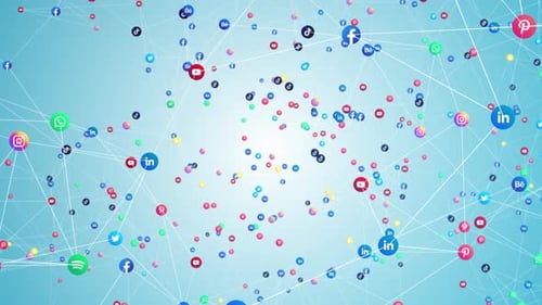 Redes sociales Internet virtual Red de datos en la nube Tecnología Conexión 4K Seamless Loop