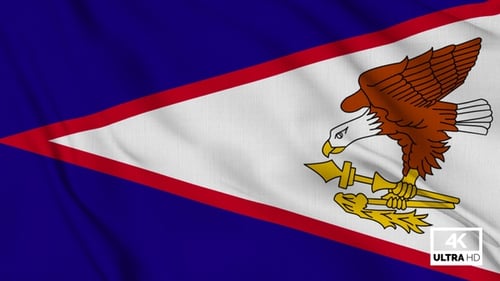American Samoa Flag Waving Slowly Looped