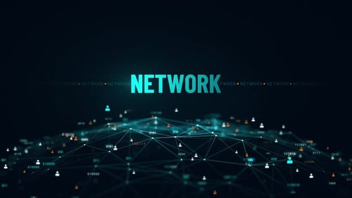 Digital Network Connections and Data Flow Animation