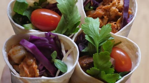 Close Up of Fresh Delicious Wraps