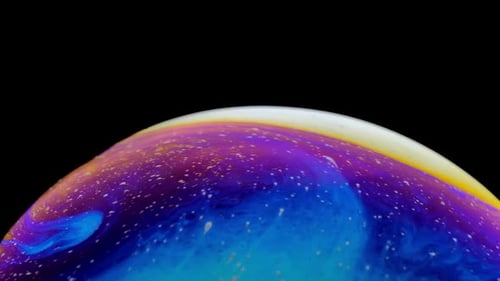Abstract Soap Bubble with Colorful Iridescent Surface