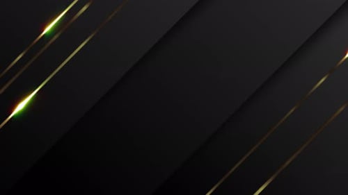 Animated Golden Lines on Dark Geometric Background