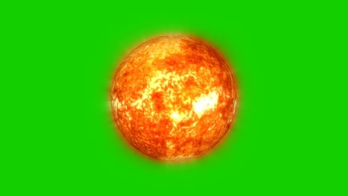 3d Rotated Sun In Green Background