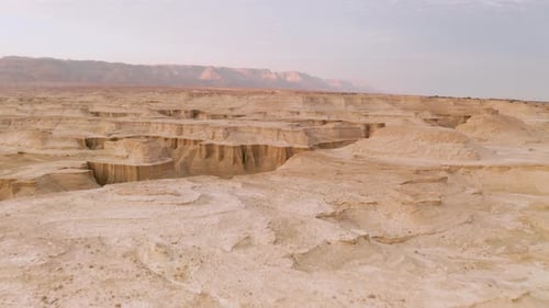 AS Flying Over the Judean Desert Near Masada and the Dead Sea
